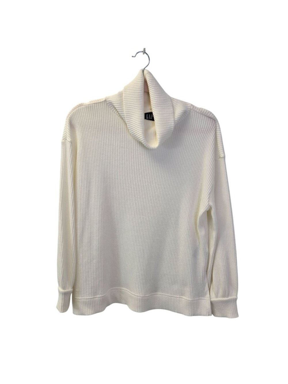 Gap Oversized Waffle Thermal Knit Split Hem Cowlneck Top Size XS/S